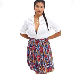 Anthropologie Maeve Floral Tiered Mini Skirt Size XS